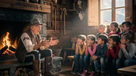 Traditionelle Weitergabe von Alpensagen über Generationen