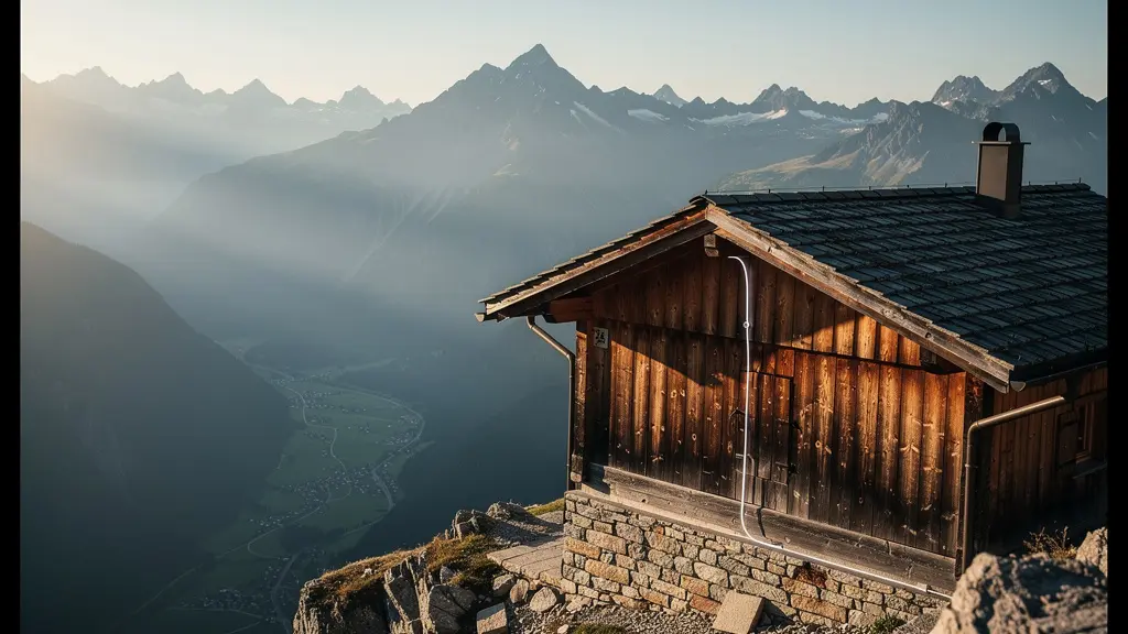 Installation von Glasfaser-Internet in einer abgelegenen Schweizer Berghütte