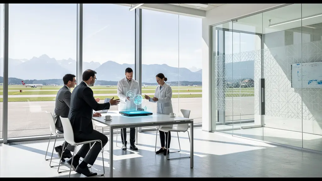 KMU-Vertreter und Forschende arbeiten gemeinsam in modernem Innovationslabor in Dübendorf