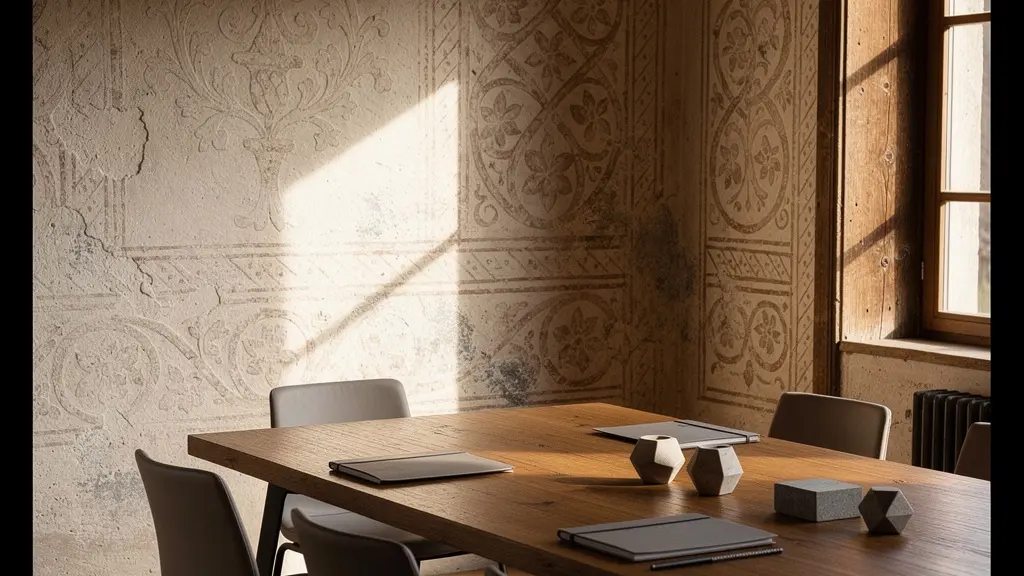 Geschäftstreffen in traditionellem Bündner Gebäude mit modernen Elementen