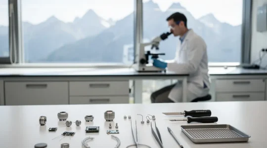 Schweizer Präzisionstechnologie in der Hörakustik zeigt moderne Hörgeräte und Implantate