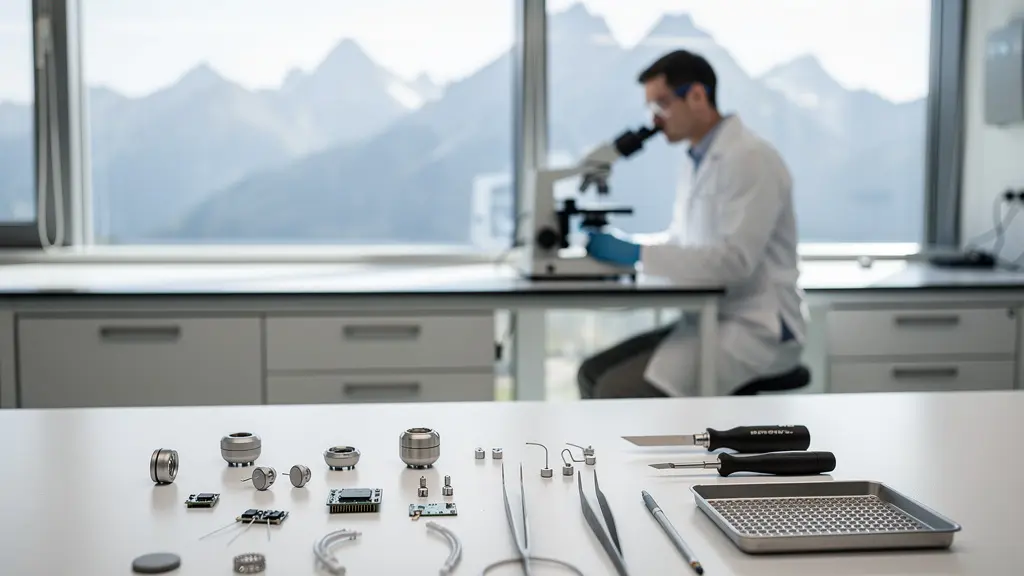 Schweizer Präzisionstechnologie in der Hörakustik zeigt moderne Hörgeräte und Implantate